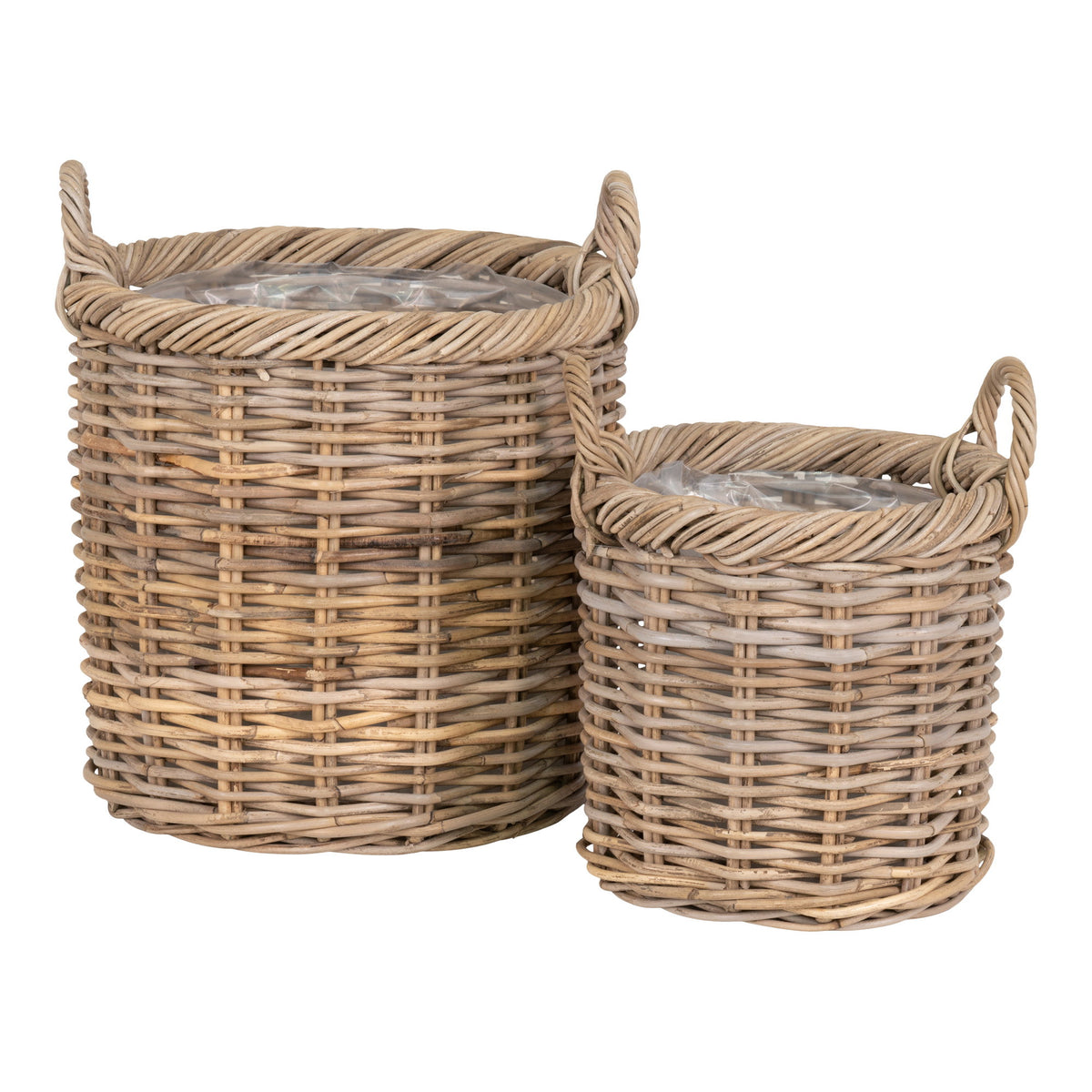 PolsterOase Möbel – Gili Aufbewahrungskörbe aus Kubu, Rattan, 2er, Set