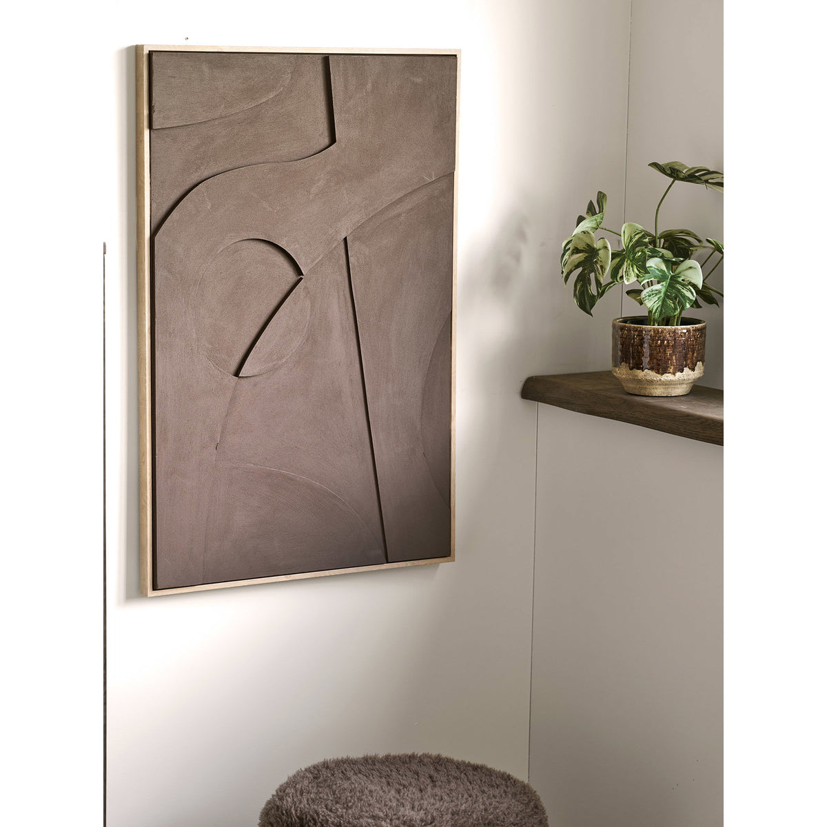 PolsterOase Möbel – Isabella Relief, Wanddeko Nr. 2, Braun, 60 × 90 cm – Ansicht 5