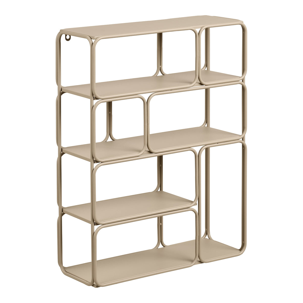PolsterOase Möbel – Lanciano Wandregal aus Metall, Beige, 48 × 18 × 64 cm