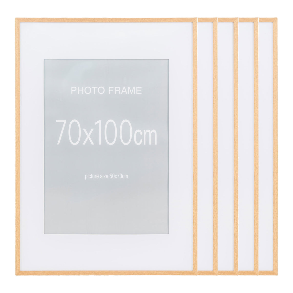 PolsterOase Möbel – Marbella Bilderrahmen aus Glas, 5er Set, Natur, 70 × 100 cm – Ansicht 3