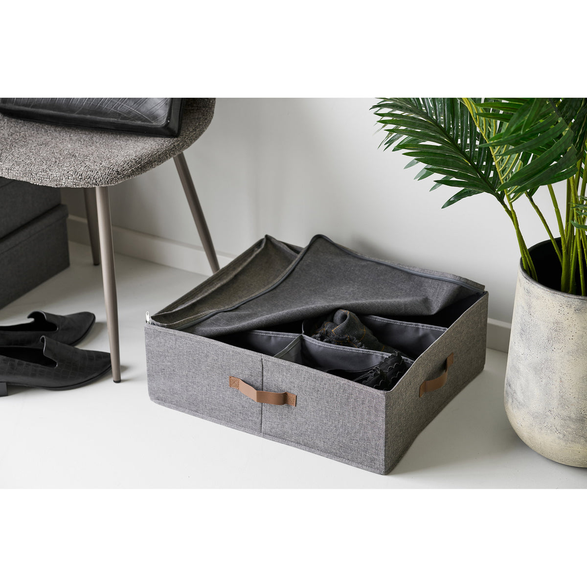 PolsterOase Möbel – Noto Organizer, Dunkelgrau, 56 × 47 × 18 cm – Ansicht 6
