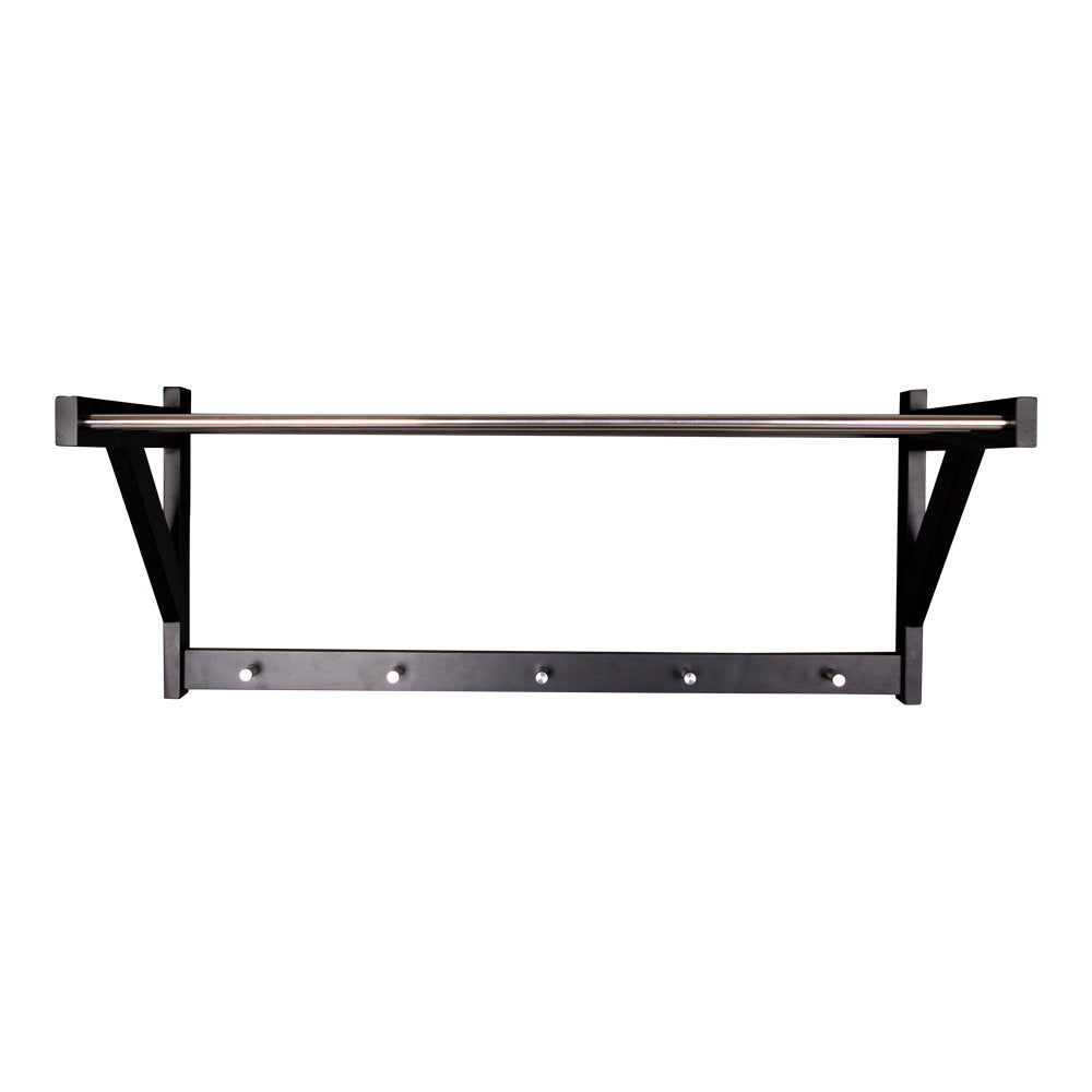 PolsterOase Möbel – Padova Hutablage aus Pappelholz und Stahl, Schwarz, 78 cm – Ansicht 2