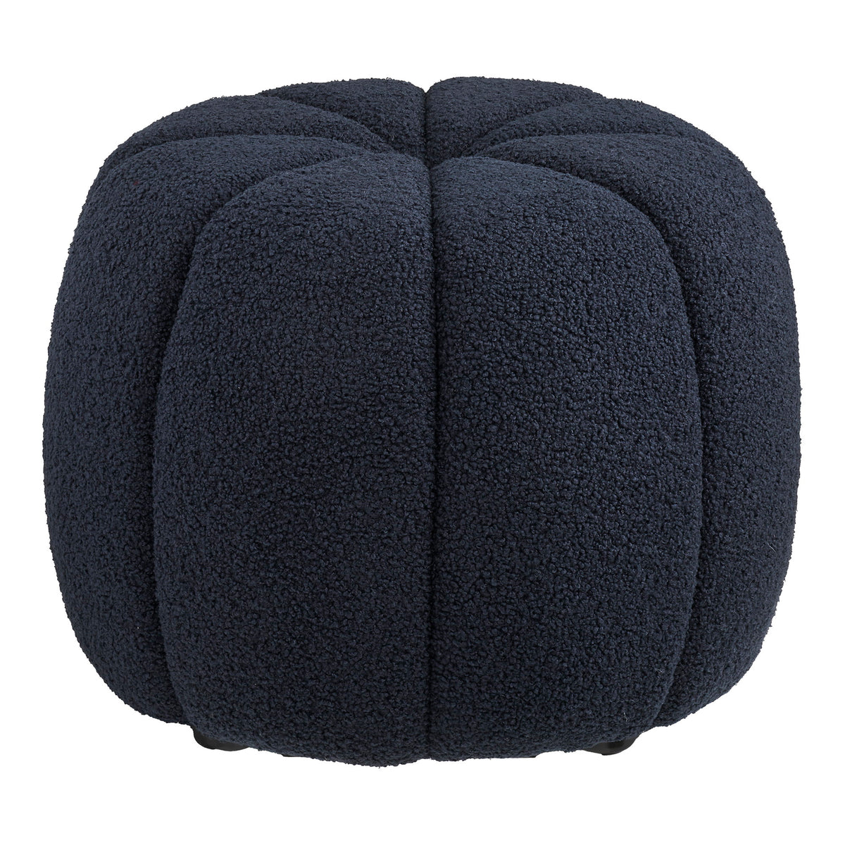 PolsterOase Möbel – Paisley Pouf, Marineblau, Ø 48 × H 38 cm
