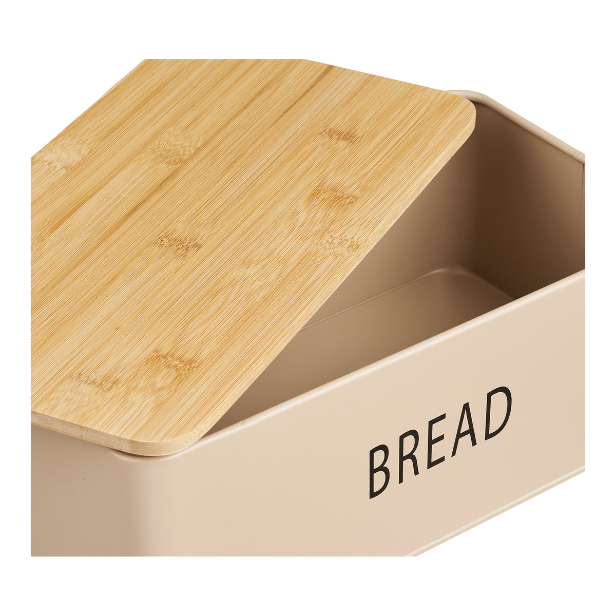 PolsterOase Möbel – Tula Brotkasten mit Dosen aus Metall und Bambus, 4er, Set, Beige – Ansicht 4