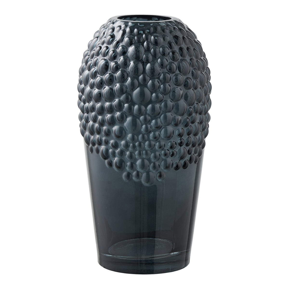 PolsterOase Möbel – Vase aus Glas, Dunkelgrau, Ø 14 × H 25 cm