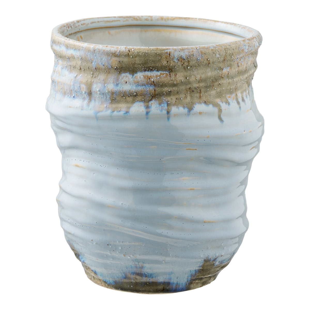 PolsterOase Möbel – Vase aus Keramik, Hellblau, Ø 19, 5 × H 22, 5 cm