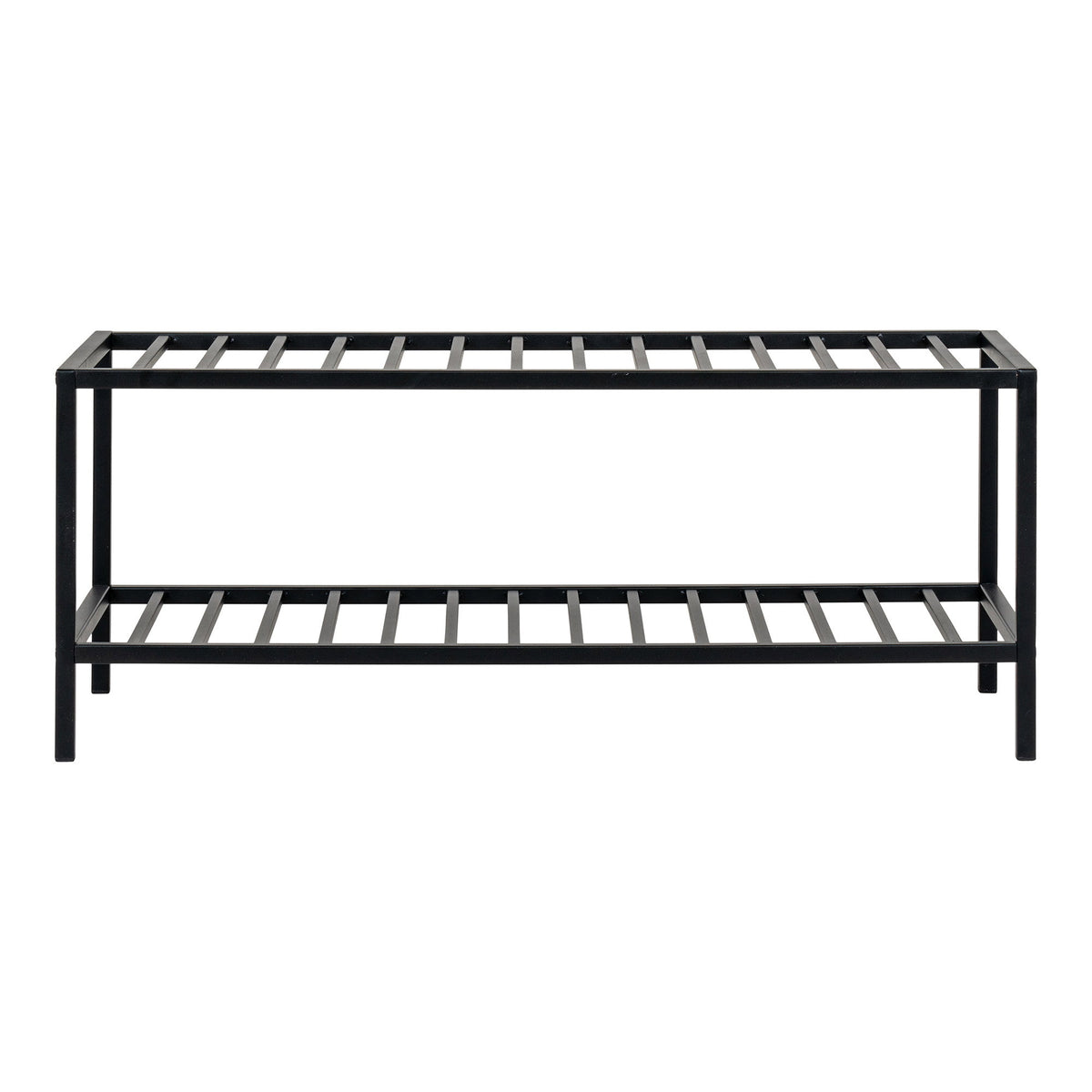 PolsterOase Möbel – Vita Schuhregal aus Stahl, 2 Ablagen, Schwarz, 79 cm