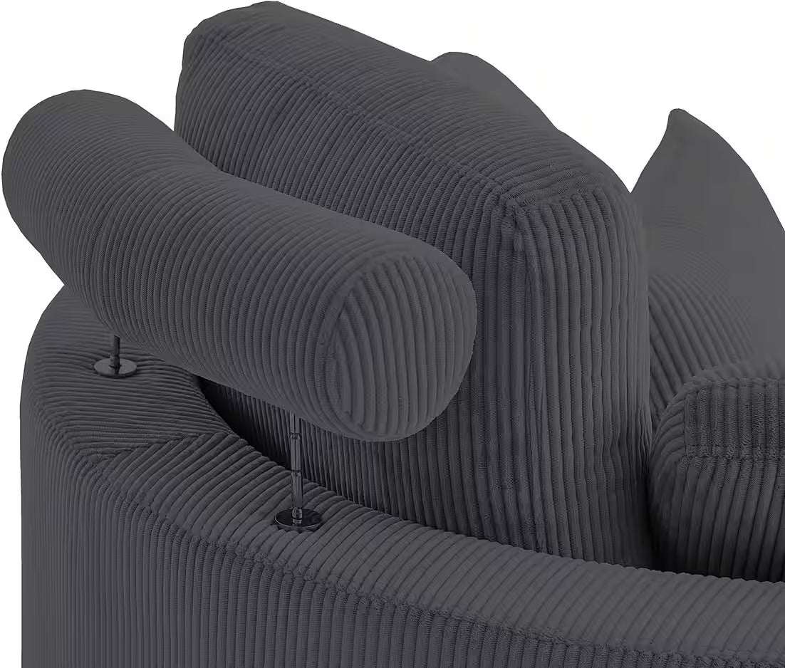 PolsterOase Sessel - Loveseat in Cord Anthrazit – Ansicht 06