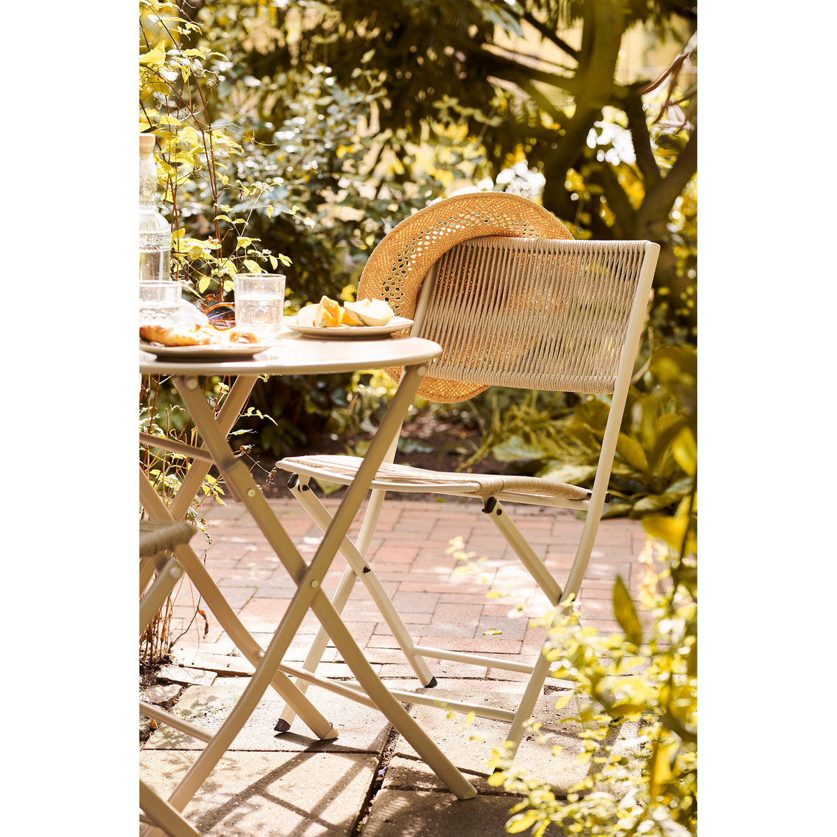 PolsterOase Sitzgruppe - Arcas Bistroset aus Stahl, Tisch und 2 Stühle, Taupe – Ansicht 08