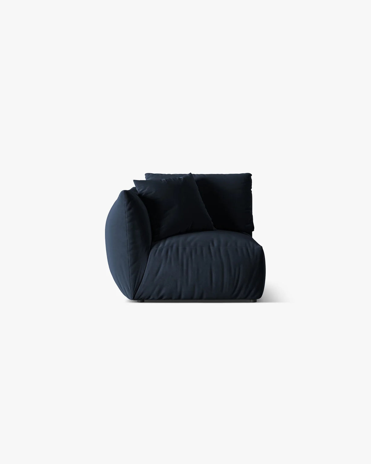 PolsterOase Sofa – BONO Modul ohne Armlehne in Samt, 115 cm, Königsblau, Links – Frontalansicht