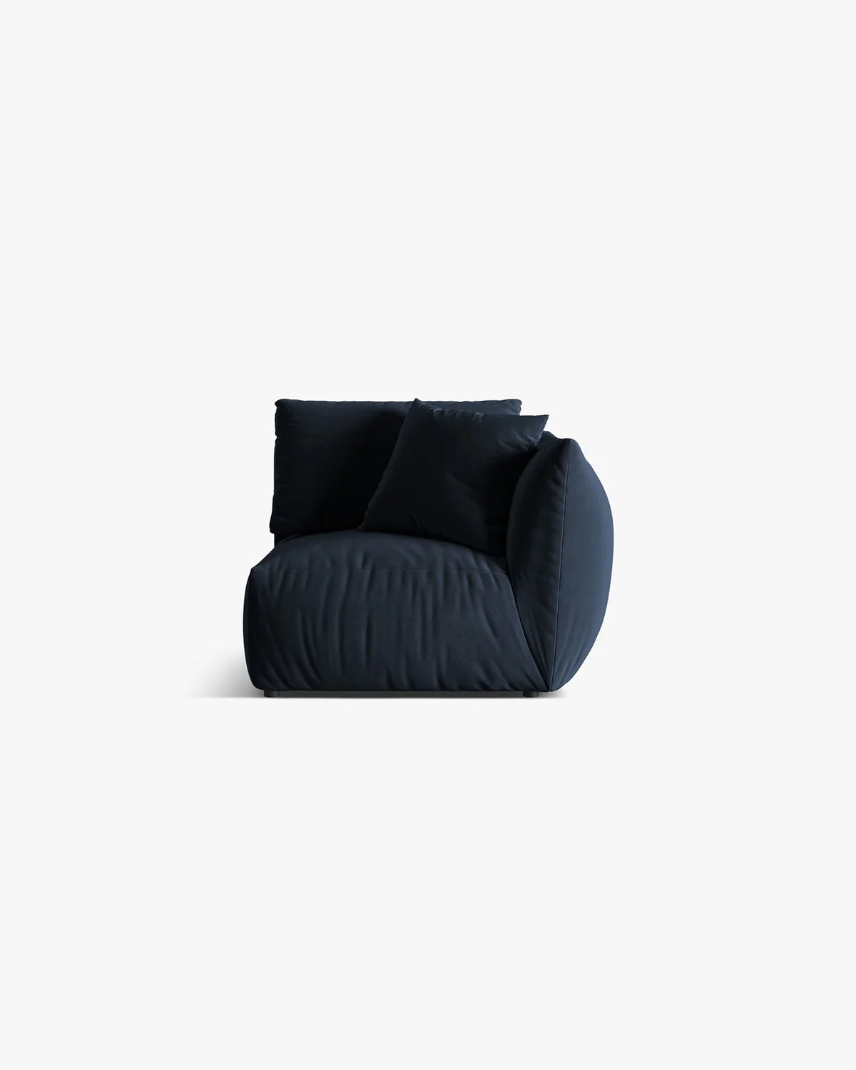 PolsterOase Sofa – BONO Modul ohne Armlehne in Samt, 115 cm, Königsblau, Rechts – Frontalansicht