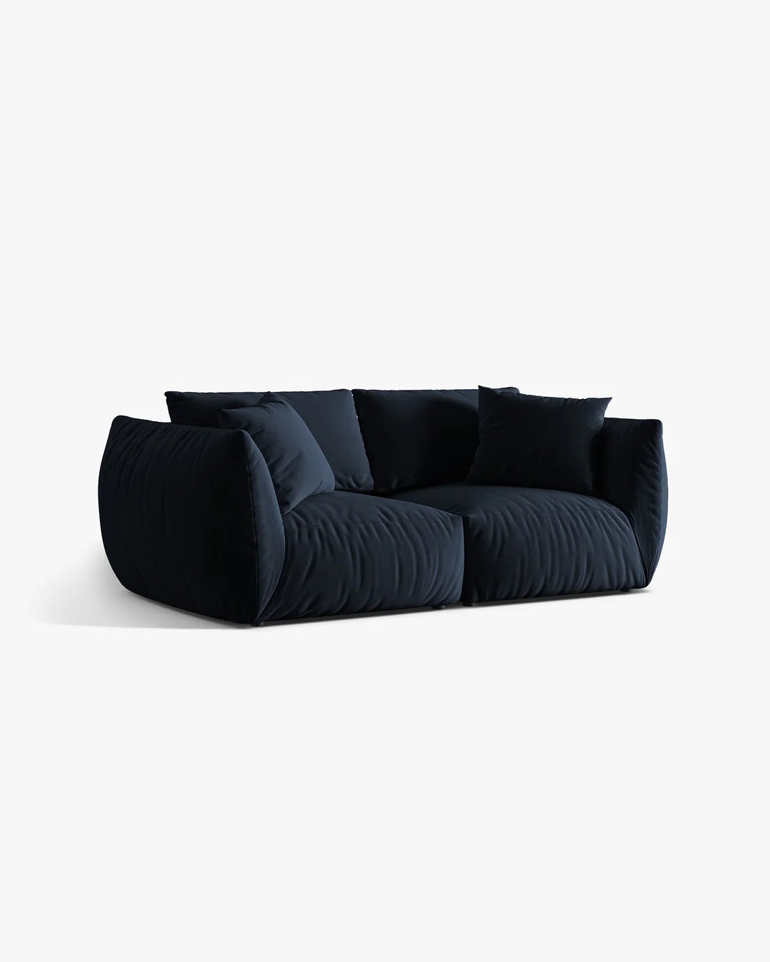 PolsterOase Sofa – BONO Modulsofa 3-Sitzer in Samt, Königsblau – Seitenansicht