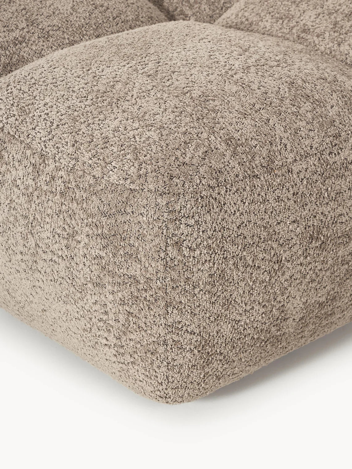 PolsterOase Sofa – Luno Hocker in Bouclé, 90 cm Breite, Beige – Detailansicht