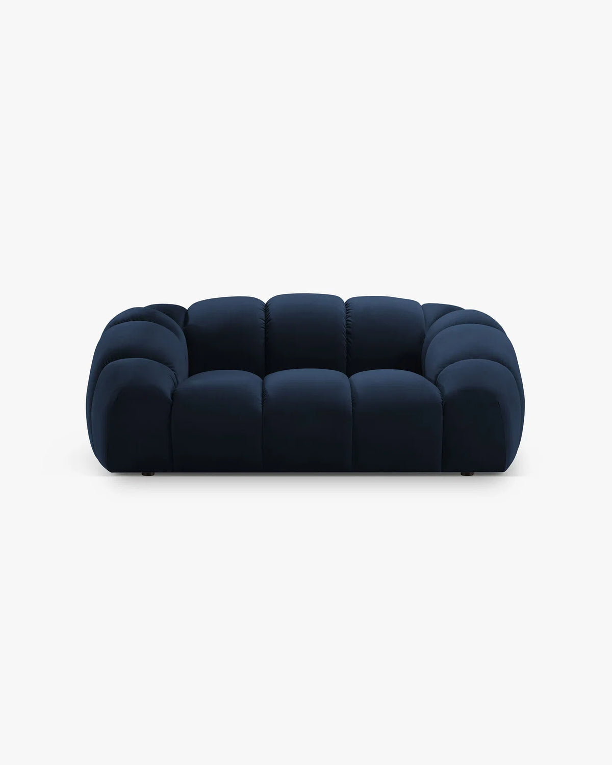 PolsterOase Sofa – Monto Sofa 2-Sitzer in Samt, 200 cm Breite, Königsblau – Frontalansicht