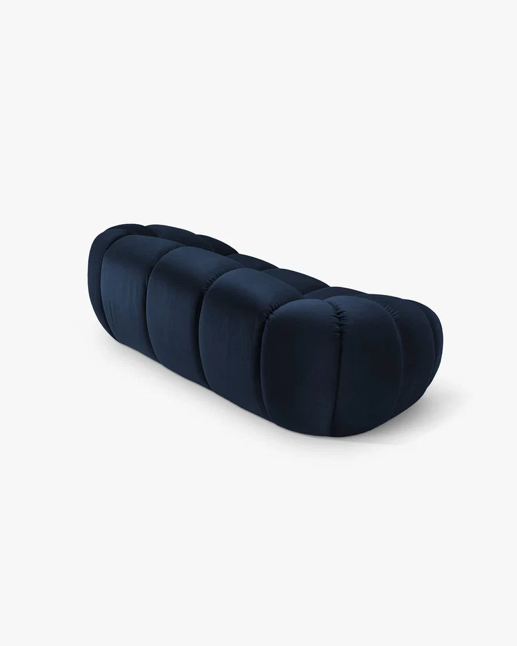 PolsterOase Sofa – Monto Sofa 2-Sitzer in Samt, 200 cm Breite, Königsblau – Perspektivische Ansicht