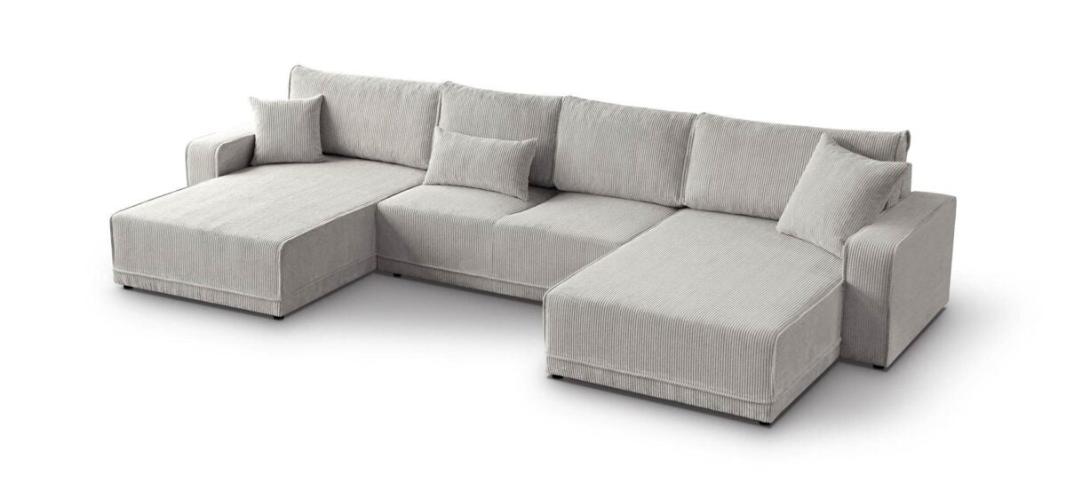 PolsterOase Sofa – Primo U Wohnlandschaft in Cord mit Schlaffunktion und Bettkasten, 390 cm Breite - Nr. 11