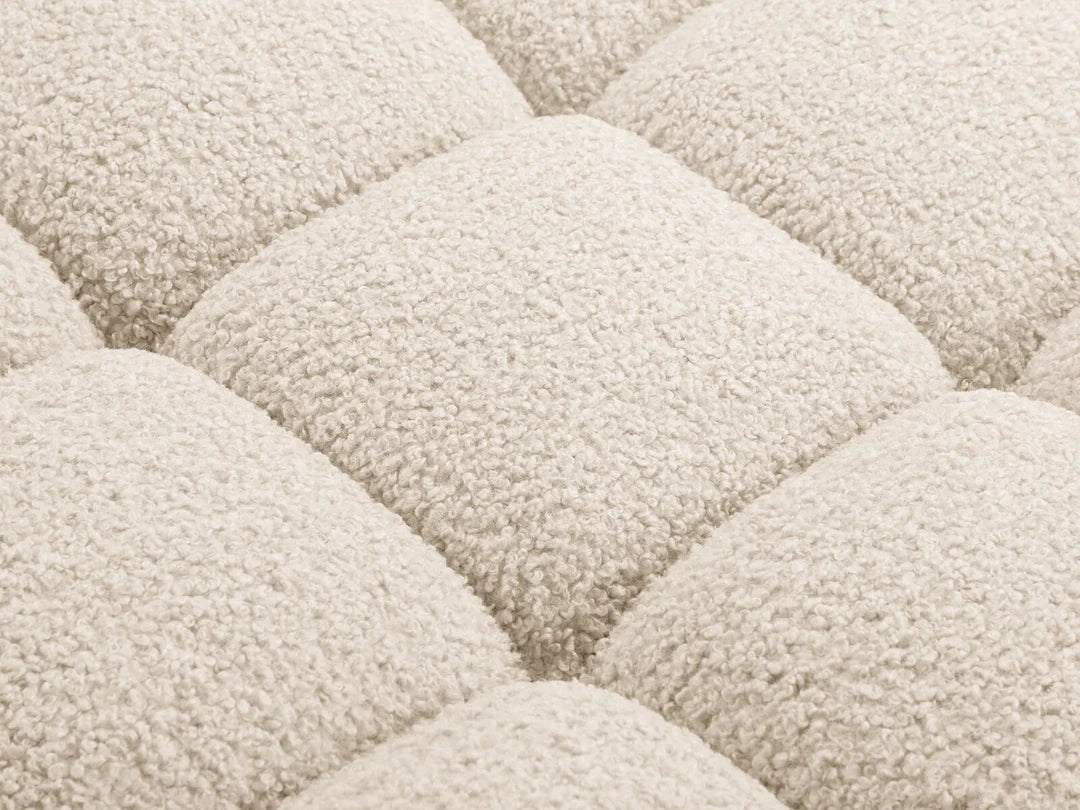PolsterOase Sofa – Selene Sofa 3-Sitzer in Bouclé, 285 cm Breite, Beige – Rückansicht