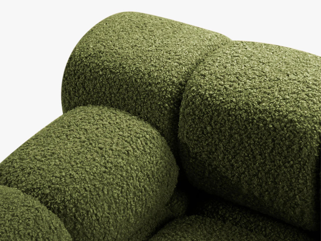 PolsterOase Sofa – Selene Sofa 3-Sitzer in Bouclé, 285 cm Breite, Grün – Detailansicht