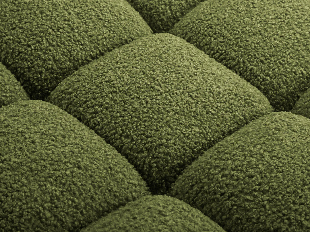 PolsterOase Sofa – Selene Sofa 3-Sitzer in Bouclé, 285 cm Breite, Grün – Rückansicht