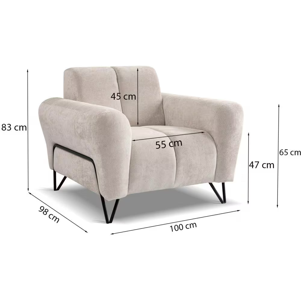 PolsterOase Sofa – Volare Sofa Set 3-2-1 in Chenille – Bild 11