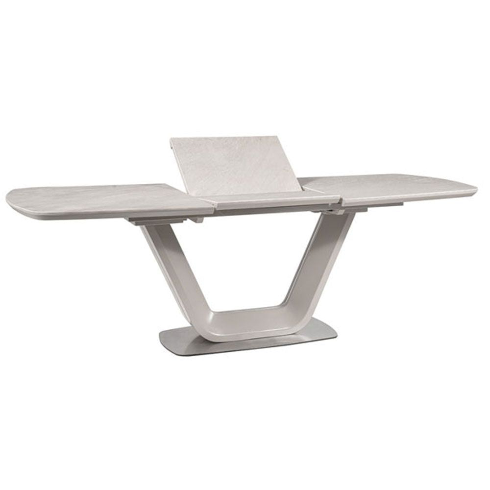 PolsterOase Tisch – ARMELO 160–220 cm – Design Keramiktisch ausziehbar (Marmor Grau / Matt) – Ansicht 03