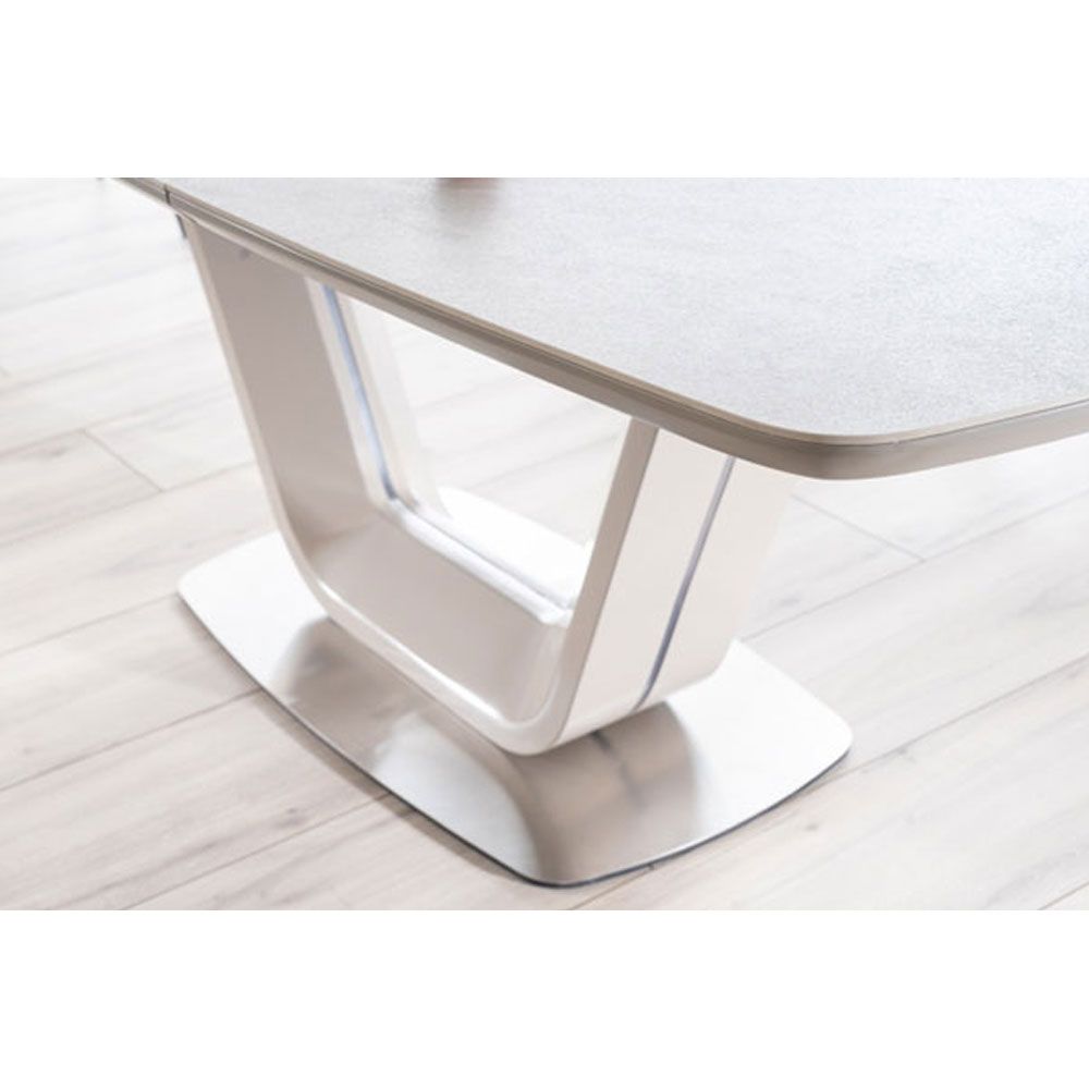 PolsterOase Tisch – ARMELO 160–220 cm – Design Keramiktisch ausziehbar (Marmor Grau / Matt) – Ansicht 05