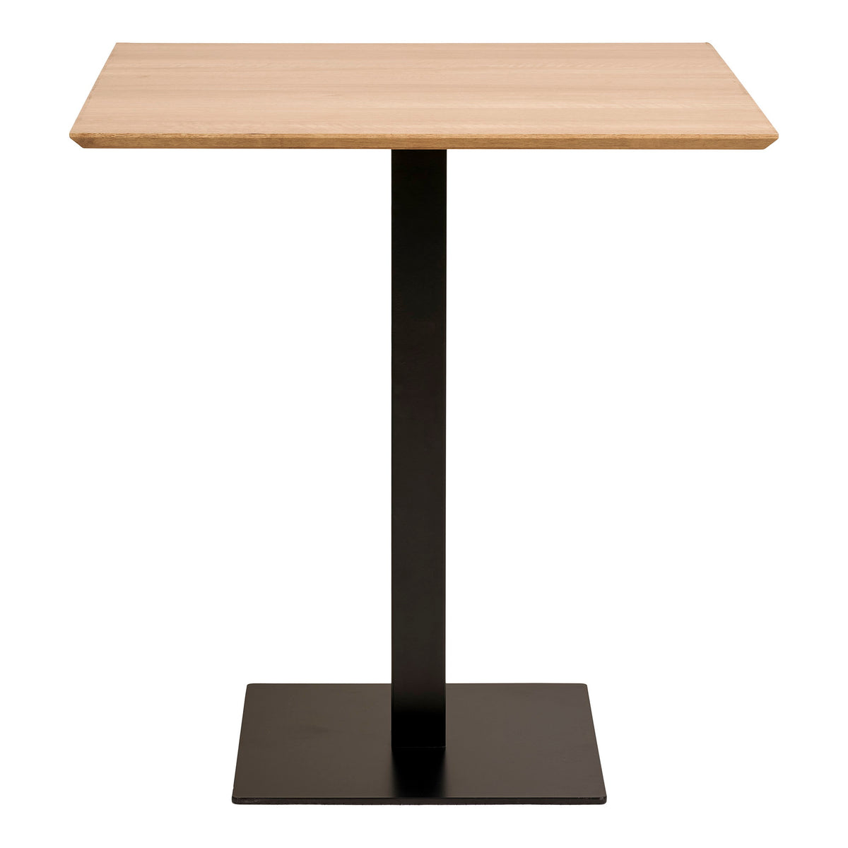 PolsterOase Tisch - Fano Bistrotisch mit Metallgestell, Natur/Schwarz, 70 × 70 × 75 cm – Ansicht 01