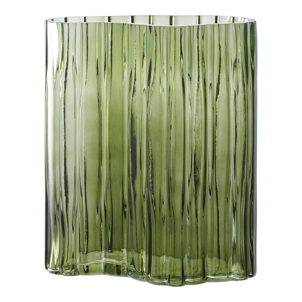 PolsterOase Vase - Vase aus Glas, Rauchgrün, 21 × 12 × 26,5 cm – Ansicht 01