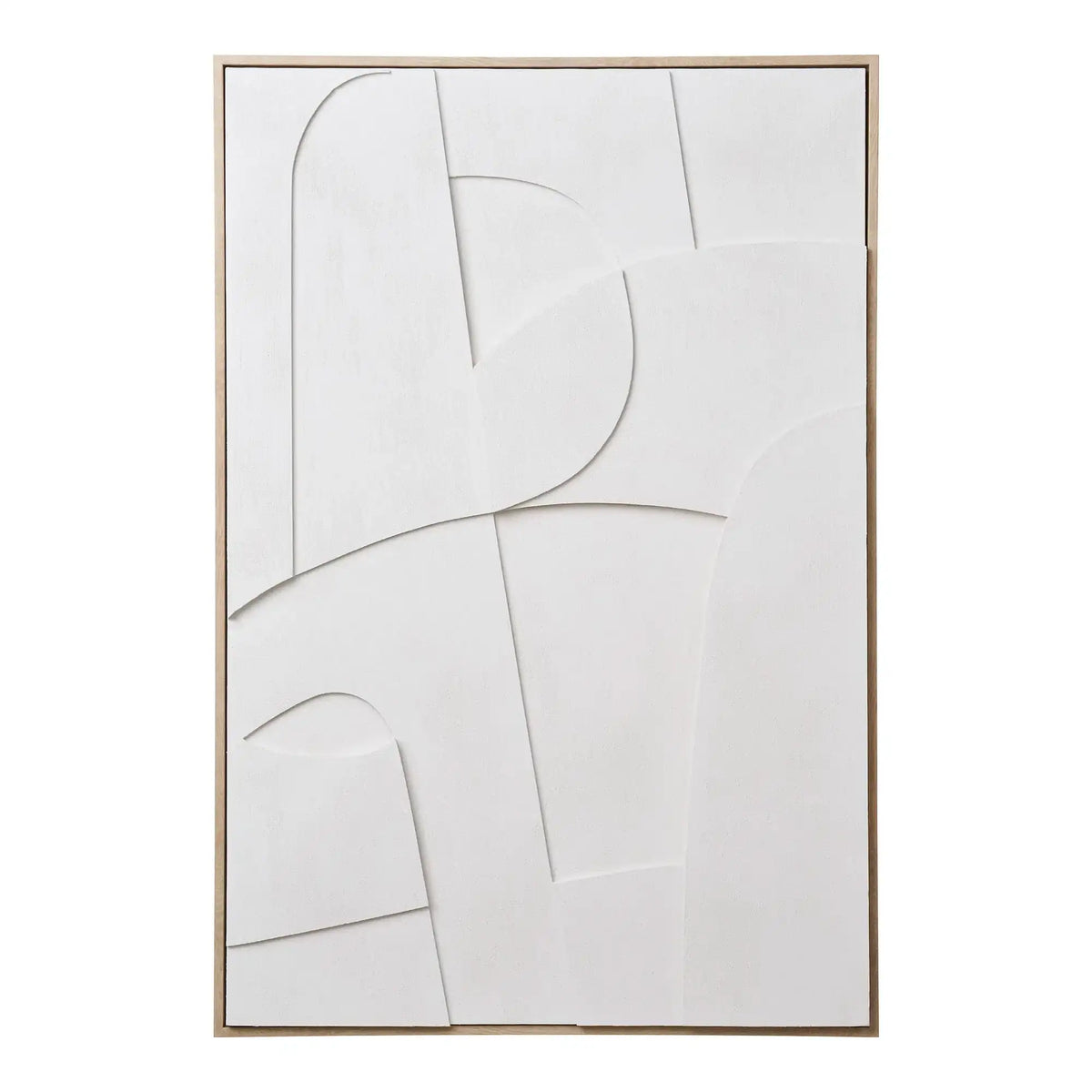 PolsterOase Wandbild – Wanddekoration Relief Weiß 60x90 cm – Modernes Wandbild im skandinavischen Stil 02