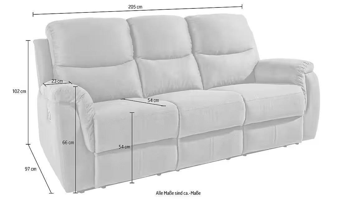 PolsterOase 3-Sitzer Sofa in Luxus-Microfaser, 205 cm Breite -7