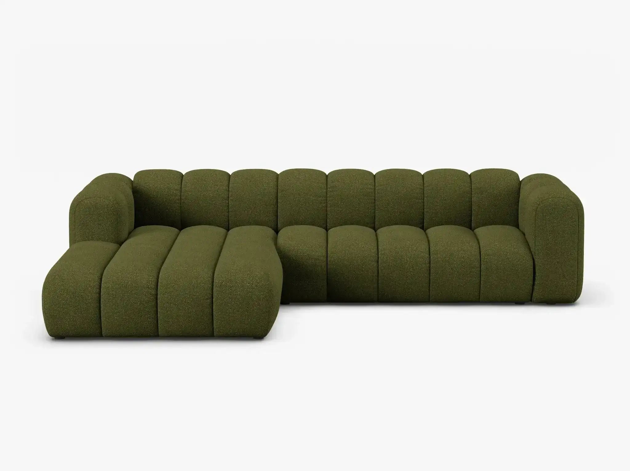 PolsterOase Grandé Ecksofa (links) in Bouclé, 290 cm Breite - Modulsofa -1 #Variant_Grün