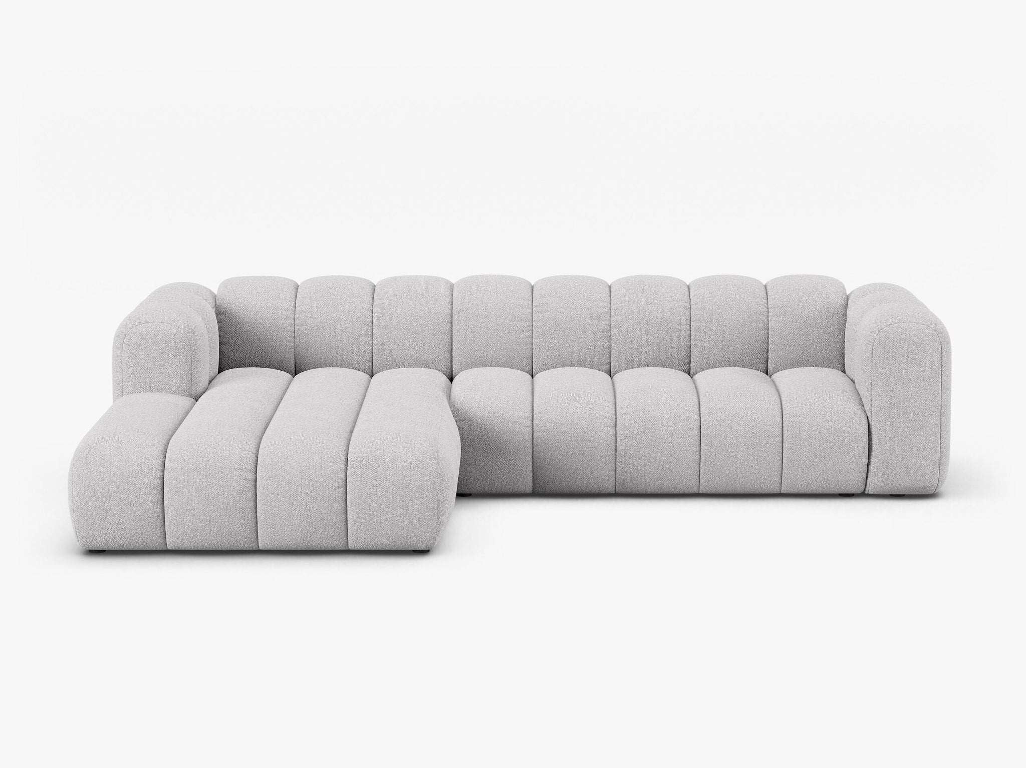 PolsterOase Grandé Ecksofa (links) in Bouclé, 290 cm Breite - Modulsofa -1 #Variant_Grau
