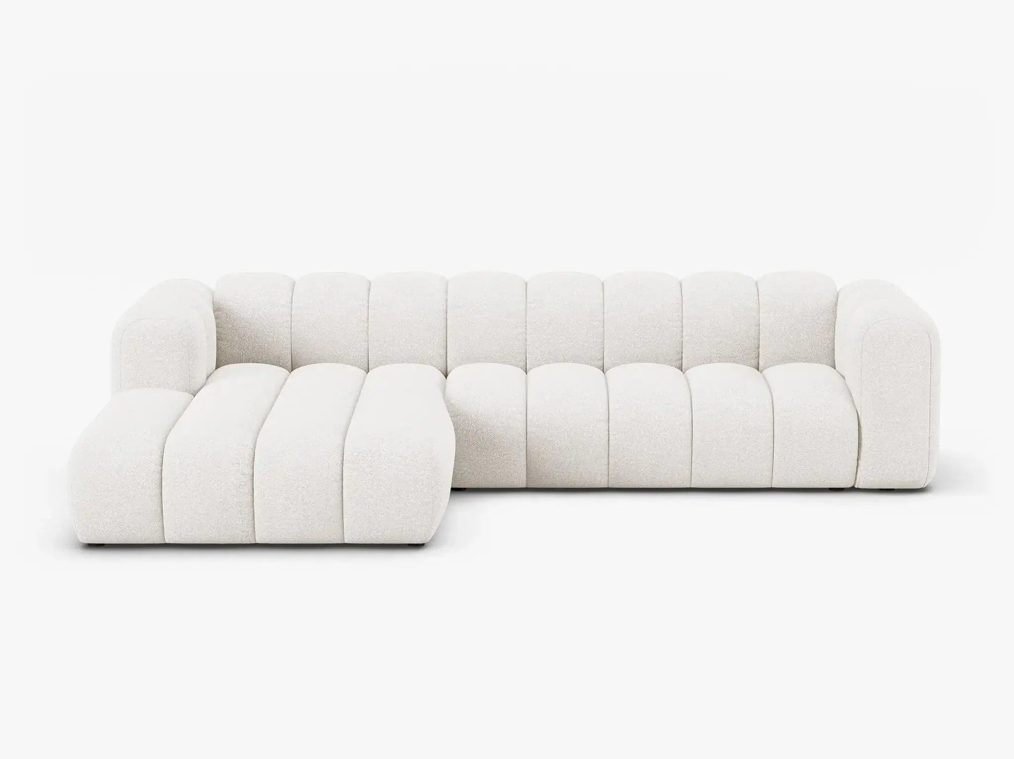 PolsterOase Grandé Ecksofa (links) in Bouclé, 290 cm Breite - Modulsofa -1 #Variant_Weiß