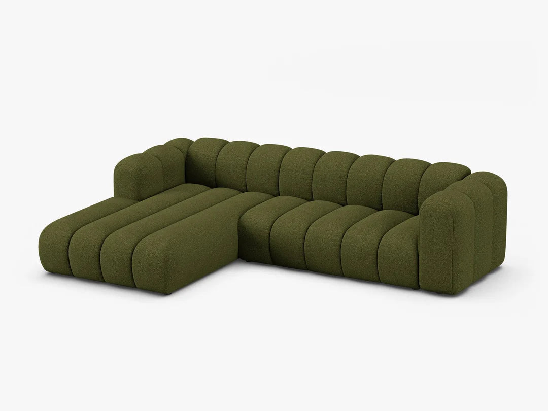 PolsterOase Grandé Ecksofa (links) in Bouclé, 290 cm Breite - Modulsofa -2 #Variant_Grün