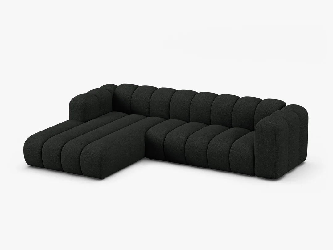 PolsterOase Grandé Ecksofa (links) in Bouclé, 290 cm Breite - Modulsofa -2 #Variant_Schwarz