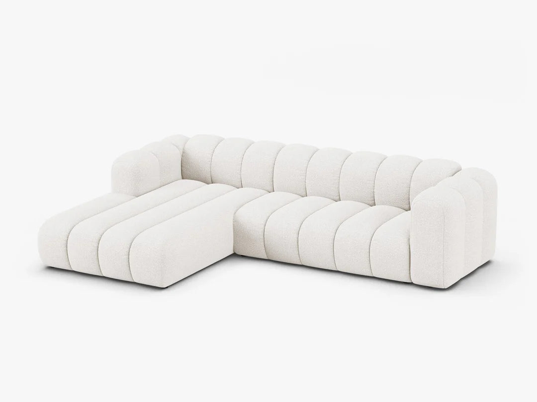 PolsterOase Grandé Ecksofa (links) in Bouclé, 290 cm Breite - Modulsofa -2 #Variant_Weiß