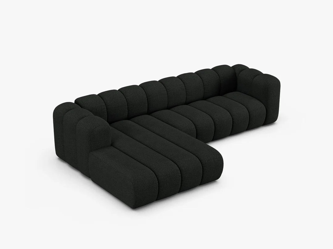 PolsterOase Grandé Ecksofa (links) in Bouclé, 290 cm Breite - Modulsofa -3 #Variant_Schwarz