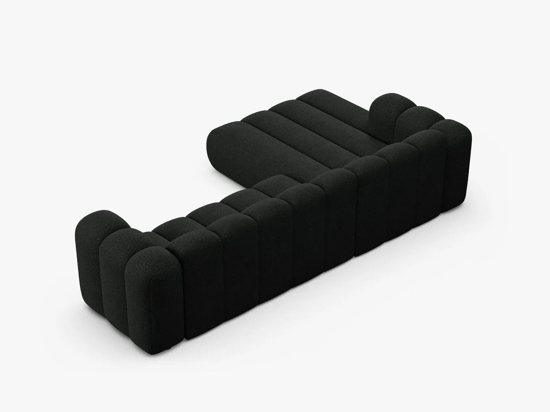 PolsterOase Grandé Ecksofa (links) in Bouclé, 290 cm Breite - Modulsofa -4 #Variant_Schwarz