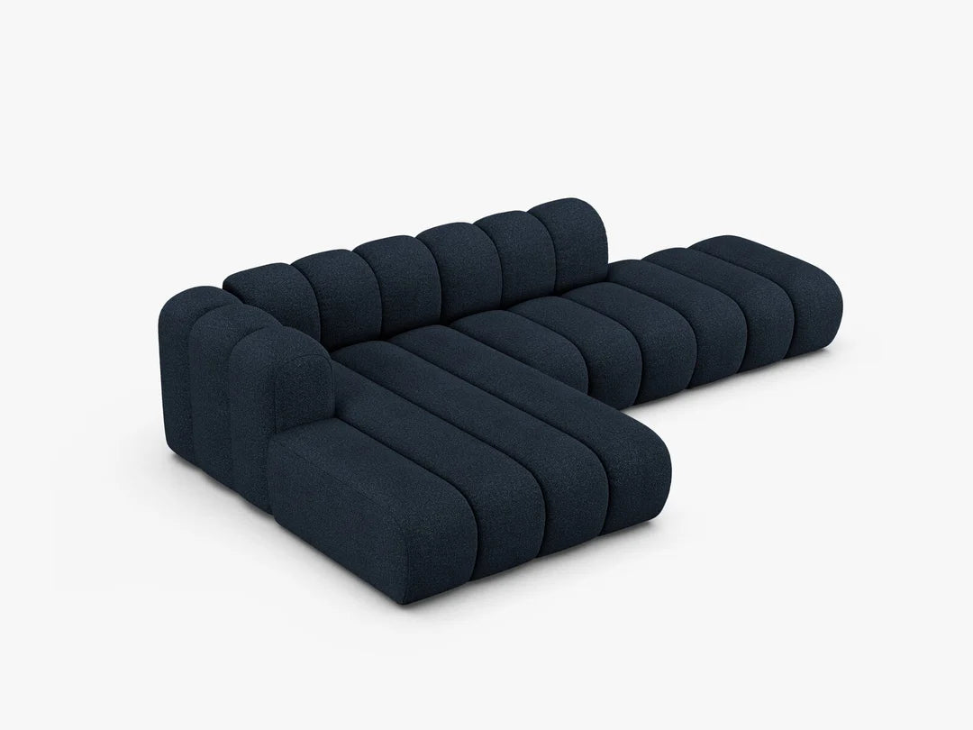 PolsterOase Grandé Ecksofa (links) in Bouclé, 299 cm Breite - Modulsofa -2 #Variant_Blau