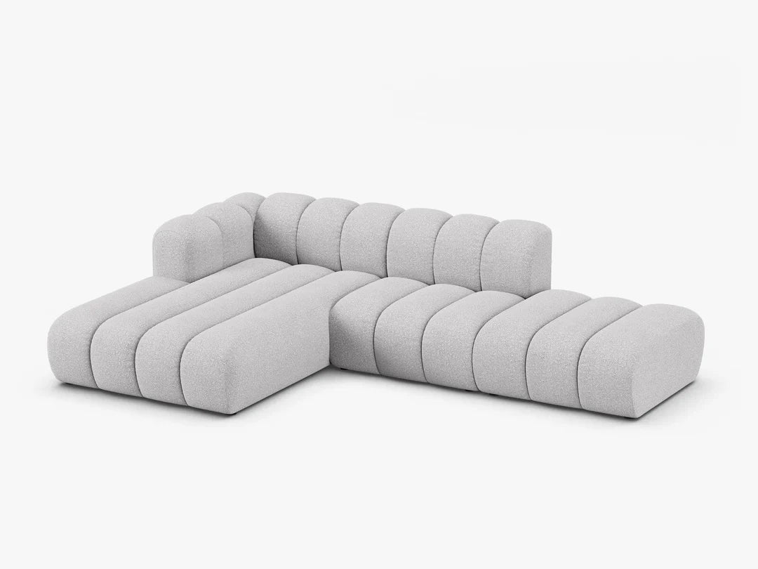 PolsterOase Grandé Ecksofa (links) in Bouclé, 299 cm Breite - Modulsofa -2 #Variant_Grau