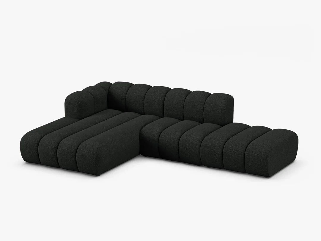 PolsterOase Grandé Ecksofa (links) in Bouclé, 299 cm Breite - Modulsofa -2 #Variant_Schwarz