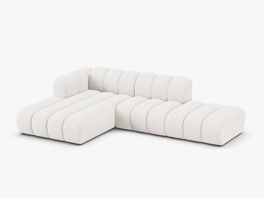 PolsterOase Grandé Ecksofa (links) in Bouclé, 299 cm Breite - Modulsofa -2 #Variant_Weiß