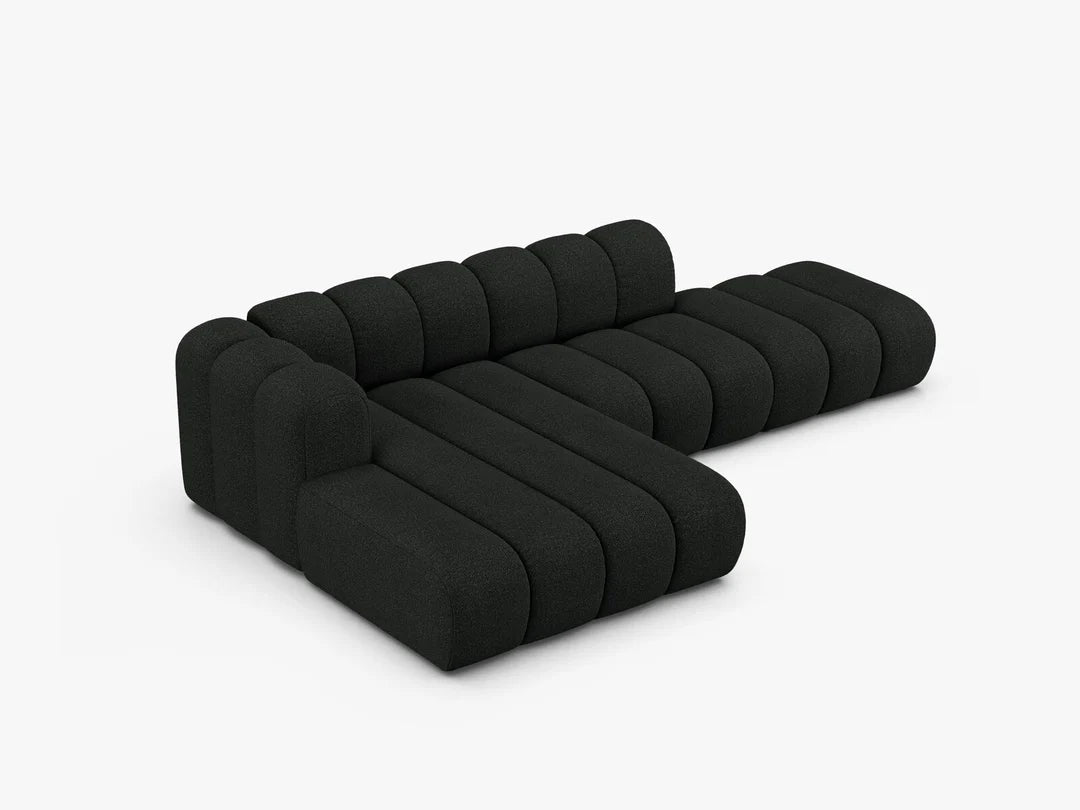 PolsterOase Grandé Ecksofa (links) in Bouclé, 299 cm Breite - Modulsofa -3 #Variant_Schwarz