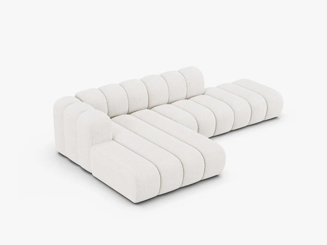PolsterOase Grandé Ecksofa (links) in Bouclé, 299 cm Breite - Modulsofa -3 #Variant_Weiß
