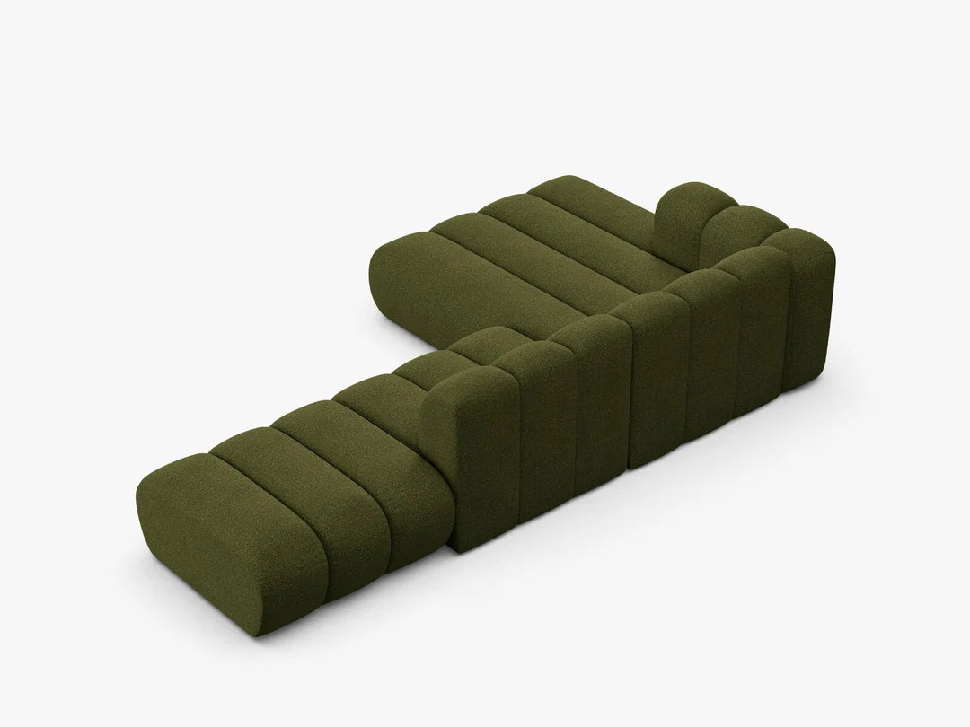 PolsterOase Grandé Ecksofa (links) in Bouclé, 299 cm Breite - Modulsofa -4 #Variant_Grün
