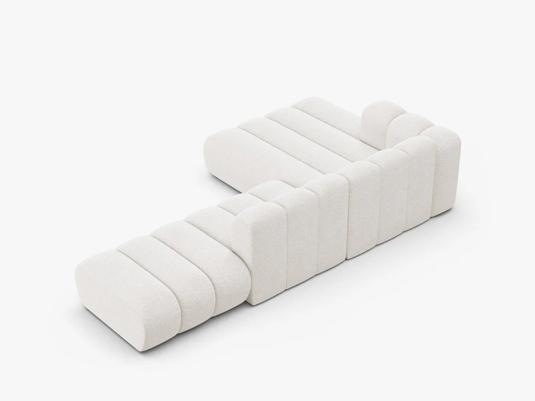 PolsterOase Grandé Ecksofa (links) in Bouclé, 299 cm Breite - Modulsofa -4 #Variant_Weiß