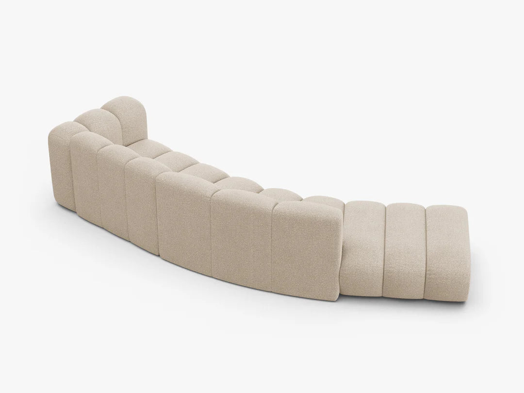 PolsterOase Grandé abgerundet Sofa (links) in Bouclé, 335 cm Breite - Modulsofa -3 #Variant_Beige