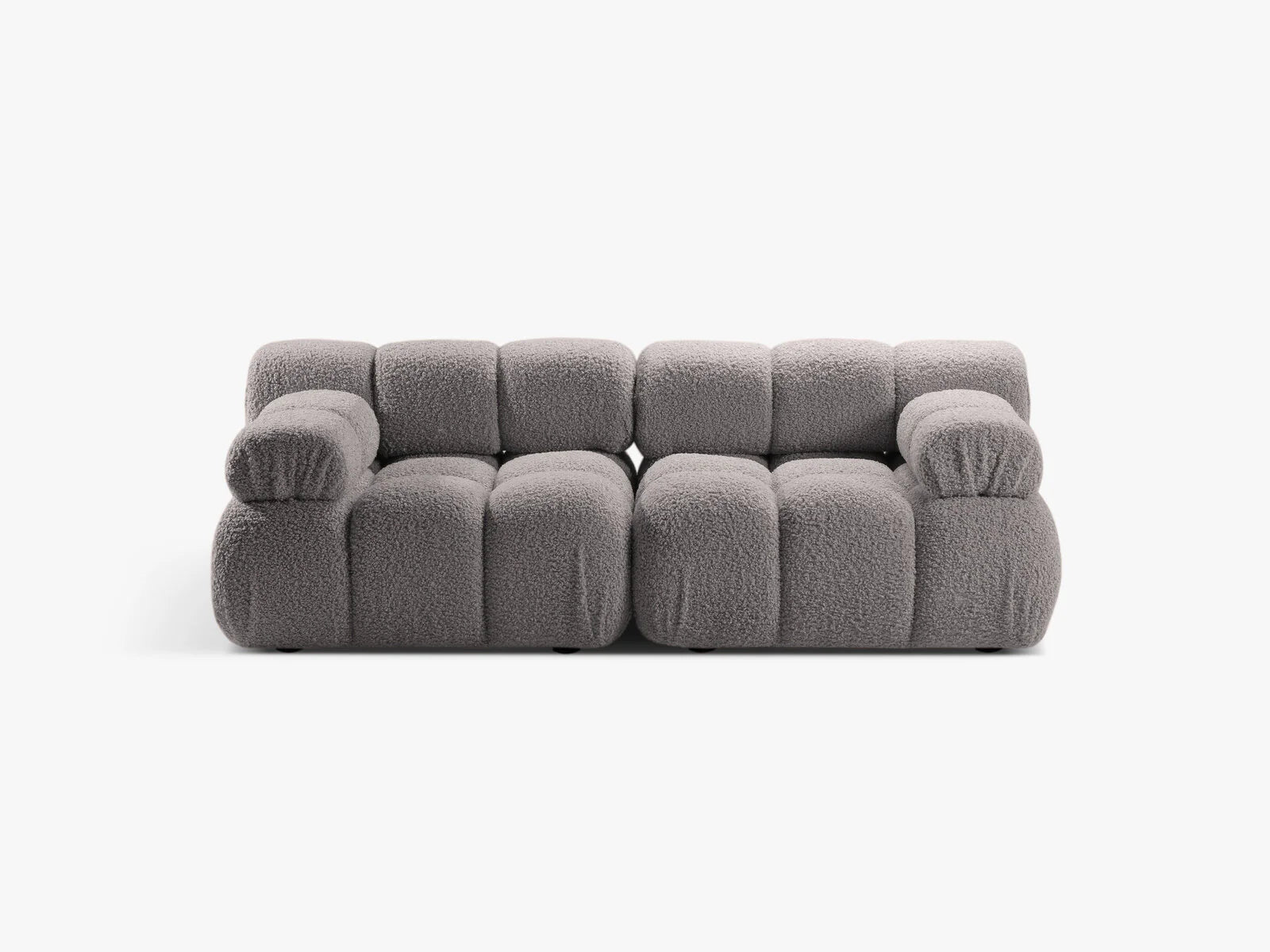 PolsterOase Selene 2-Sitzer Sofa in Bouclé, 188 cm Breite - Modulsofa -1 #Variant_Grau