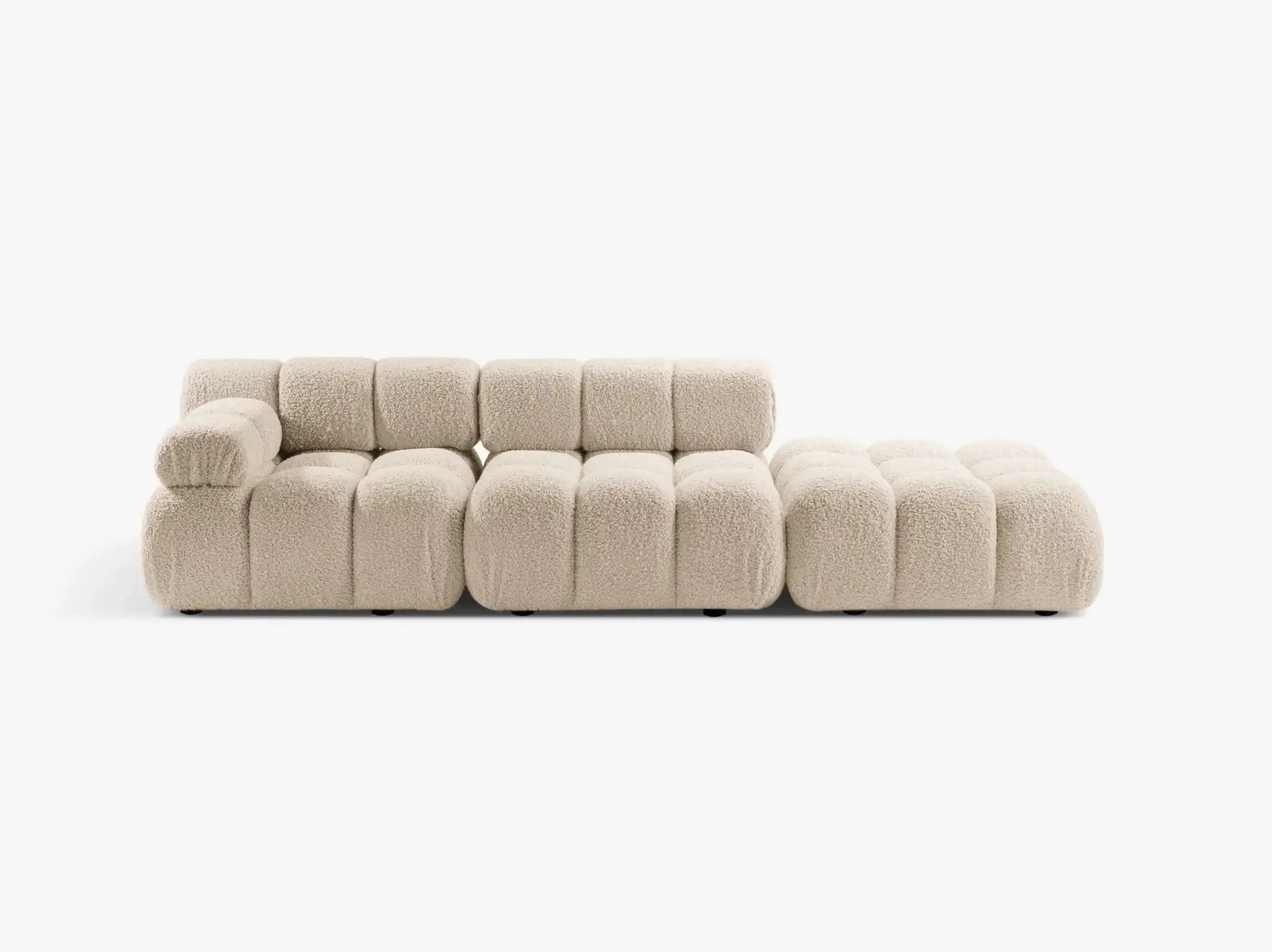 PolsterOase Selene 4-Sitzer Sofa (links) in Bouclé, 282 cm Breite - Modulsofa -1 #Variant_Beige