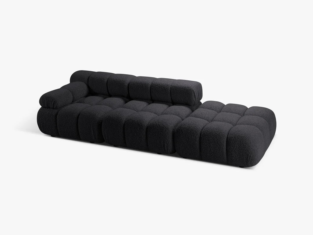 PolsterOase Selene 4-Sitzer Sofa (links) in Bouclé, 282 cm Breite - Modulsofa -2 #Variant_Schwarz